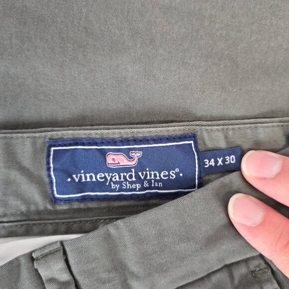 Vineyard Vines Mens Stretch Breaker Chino Pants Sz 34X30 Olive Green Cargo Golf - Picture 7 of 12